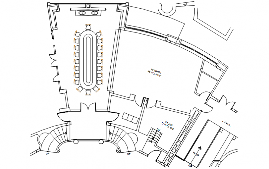 Uni-familiar kitchen with dining area layout plan cad drawing details dwg file