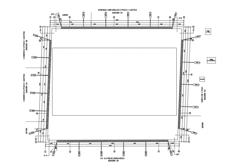 Uni familiar housing 2 floors with roof general plan details dwg file
