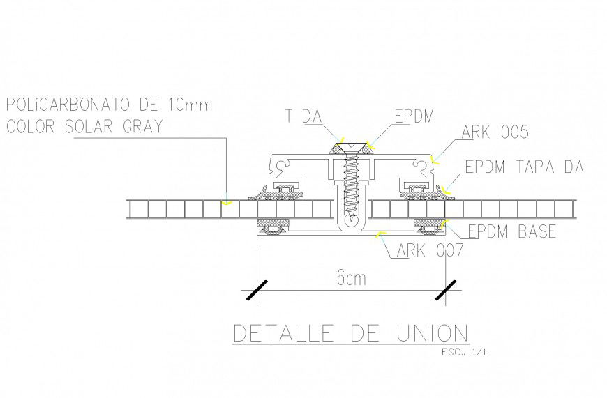 Union section plan detail dwg file