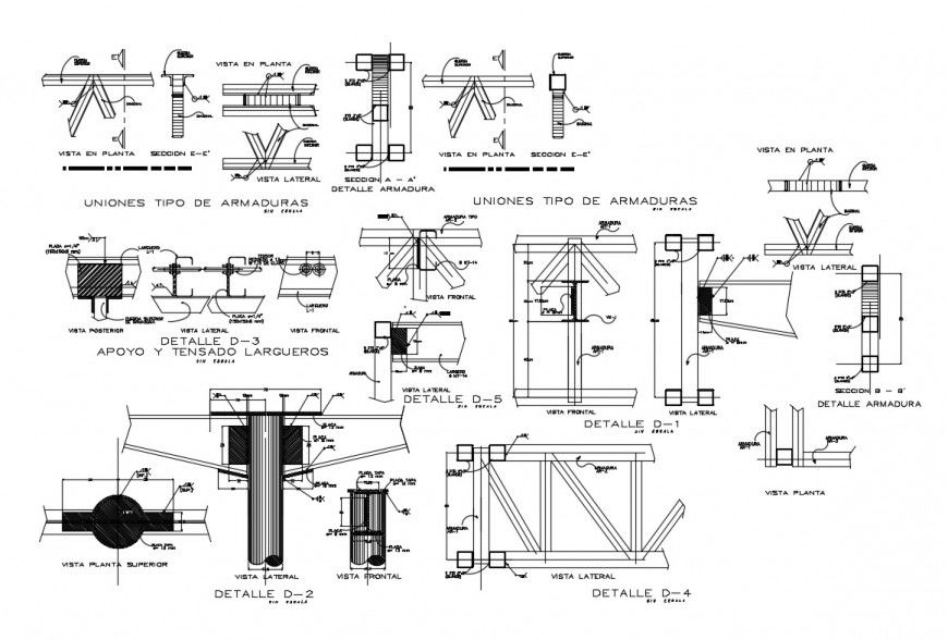 Union type of armors and construction details of hospital building dwg file