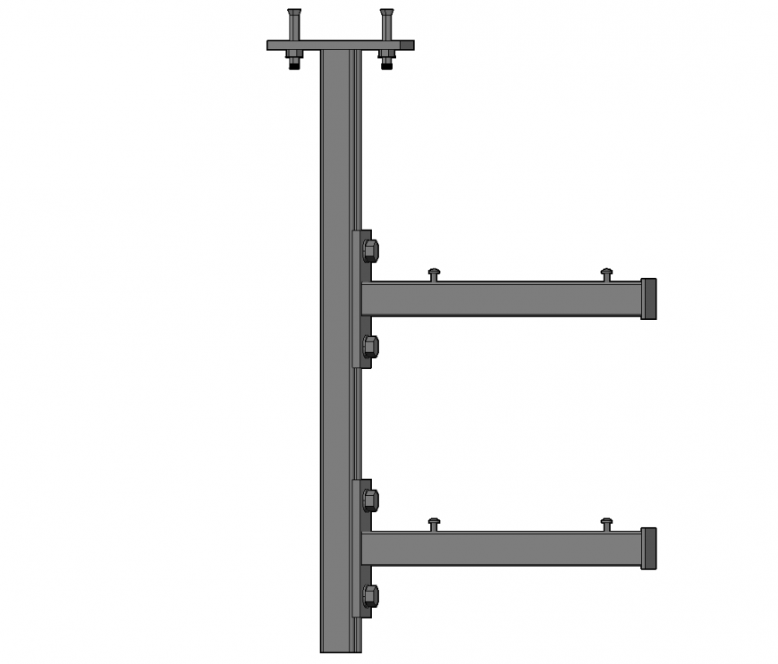 Unique cable tray support 3d model cad drawing details dwg file
