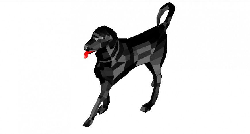 Unique dog 3d elevation block cad drawing details dwg file