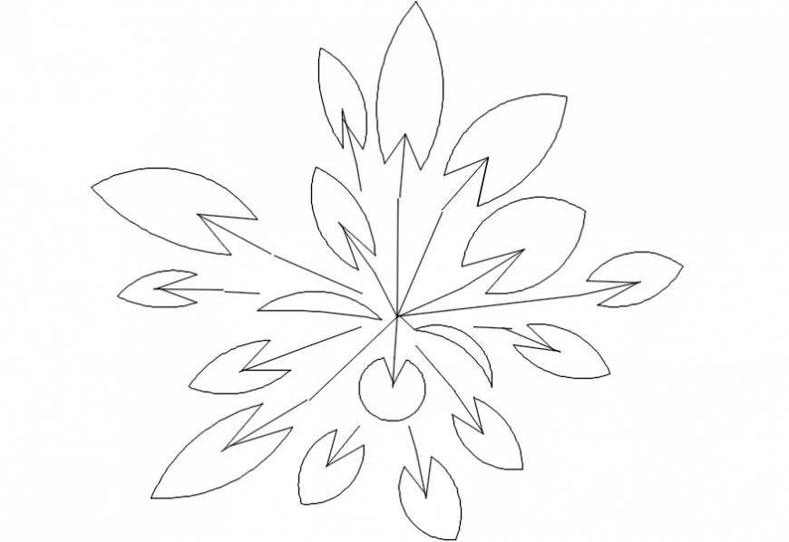 Unique flower plant 2d elevation block details dwg file