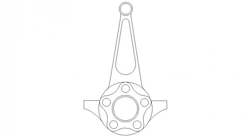 Unique fork constructive block cad drawing details dwg file
