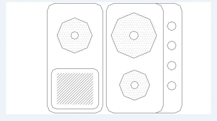 Unique gas stove elevation block cad drawing details dwg file