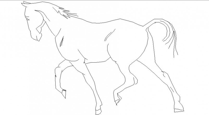 Unique Indian horse side elevation block details dwg file