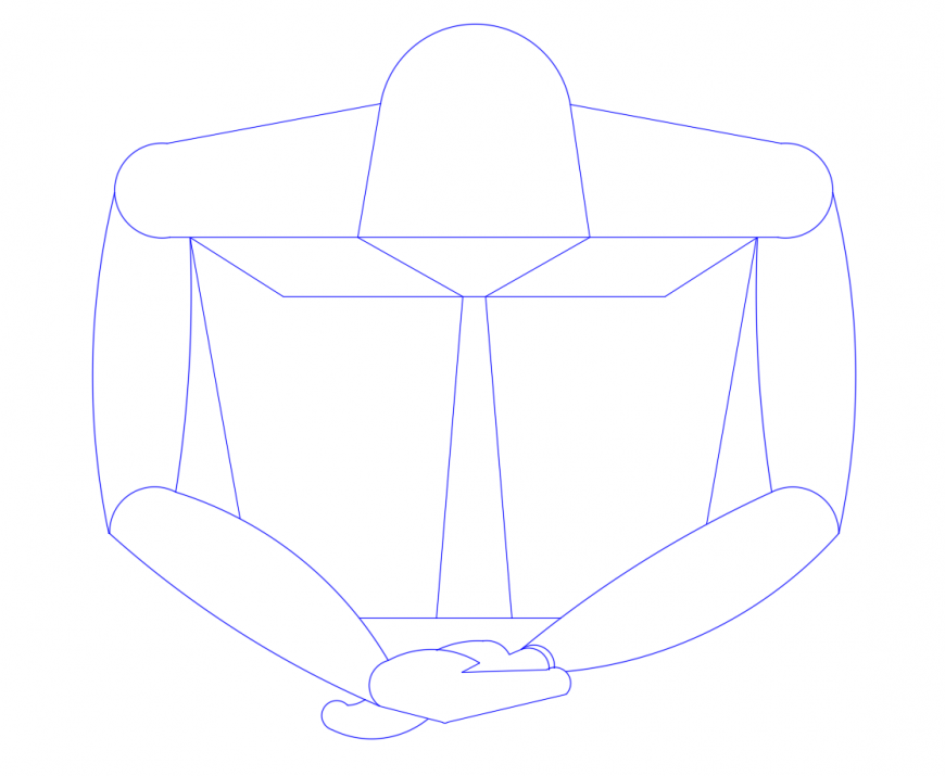Unique man figure top view elevation cad block details dwg file