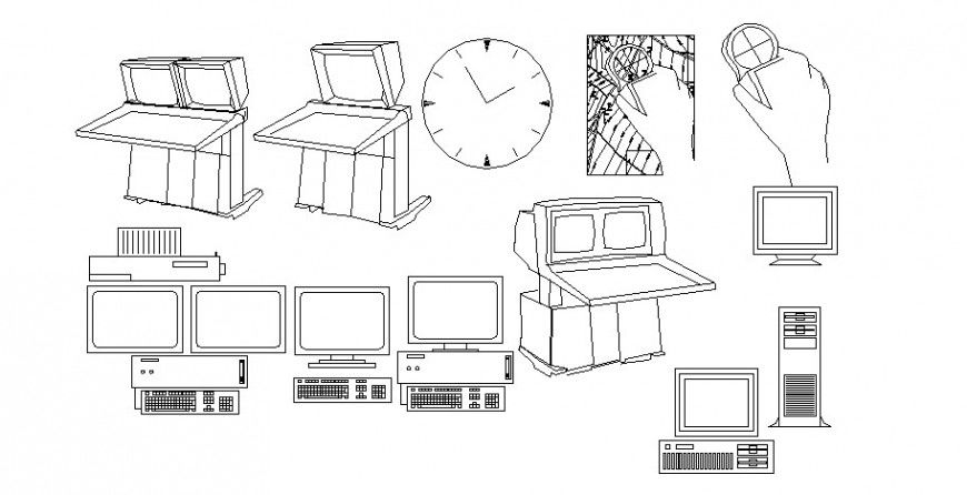 Unique multiple communicative and electrical household blocks dwg file