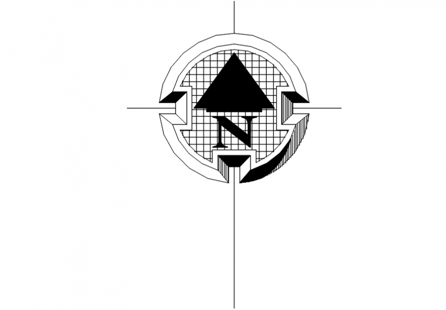 Unique North side showing arrow symbol cad drawing details dwg file