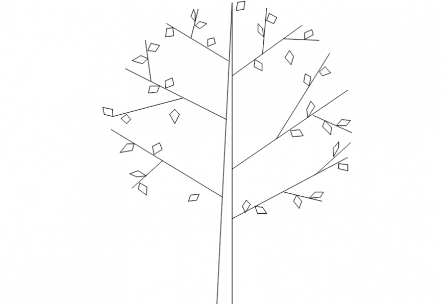 Unique one tree elevation block cad drawing details dwg file
