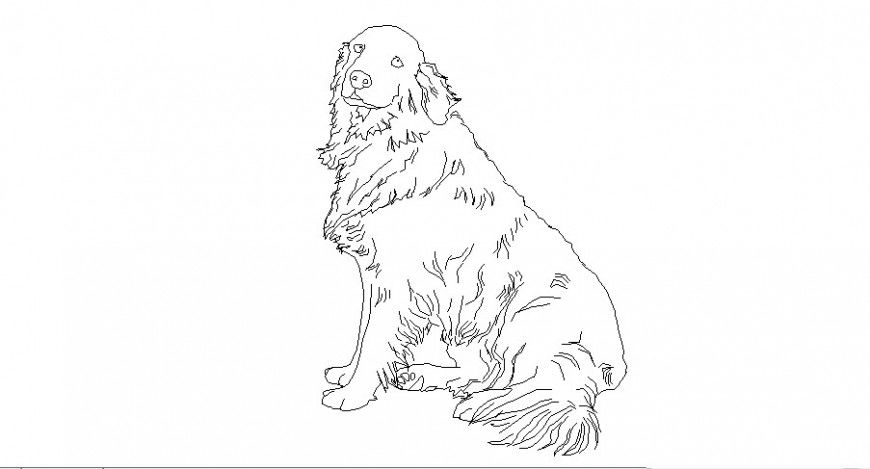 Unique seating dog front elevation 2d block drawing details dwg file
