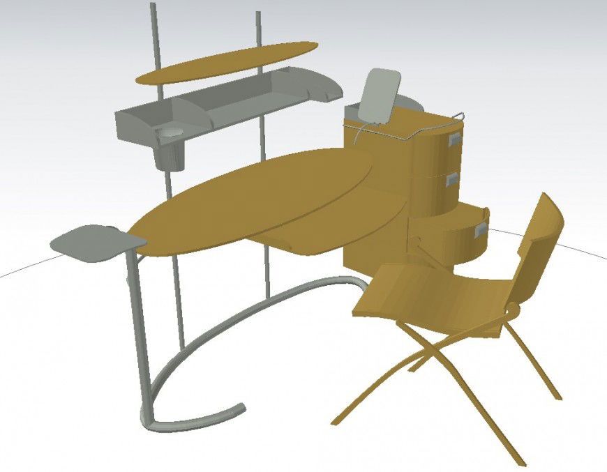 Modern Learning Desk CAD Plan for Study Room Projects