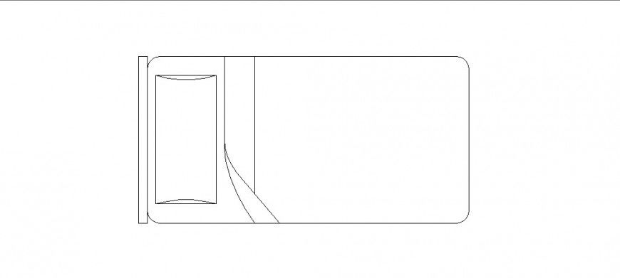 Unique single bed elevation block cad drawing details dwg file