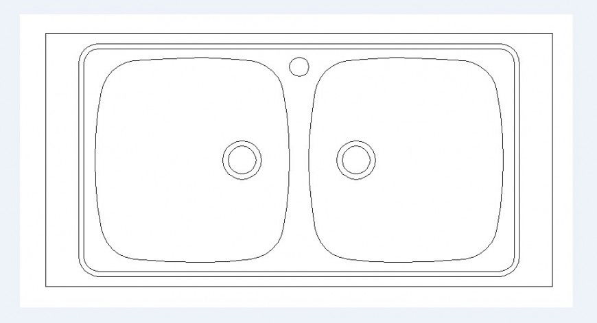 Unique steel sink 2d elevation block cad drawing details dwg file
