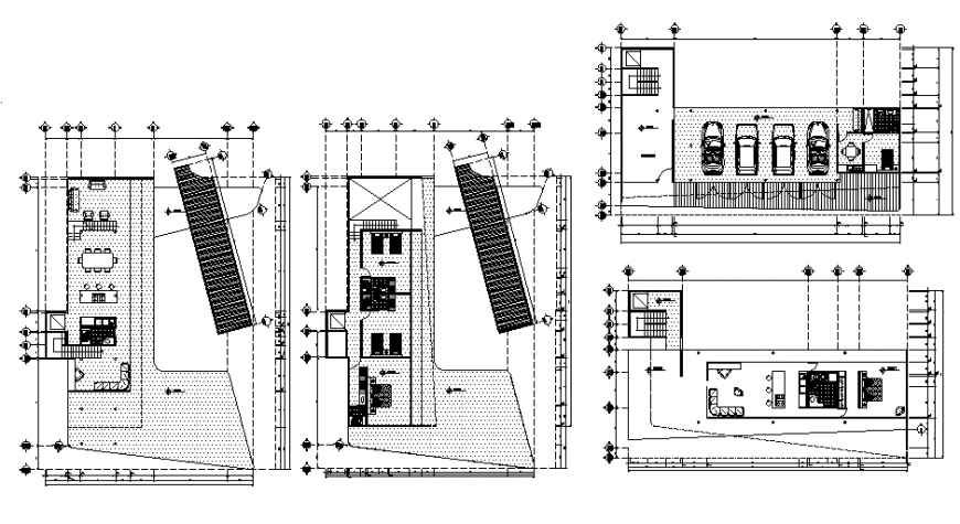 Unit apartment housing building ground, first, second etc floor plan cad drawing details dwg file