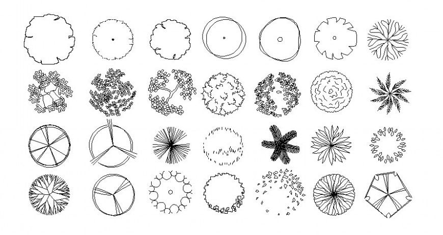 Units of landscaping block 2d view shown in autocad drawing