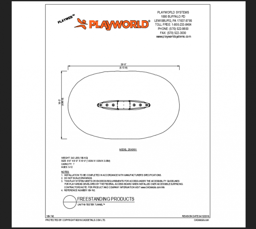 Unity teeter tunnel top view model design details of play area play equipment dwg file