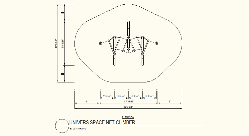Universe space net climber detail plan view layout file