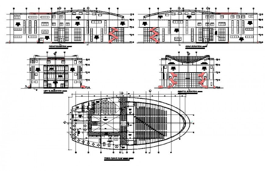 University building detail drawing in dwg AutoCAD file.