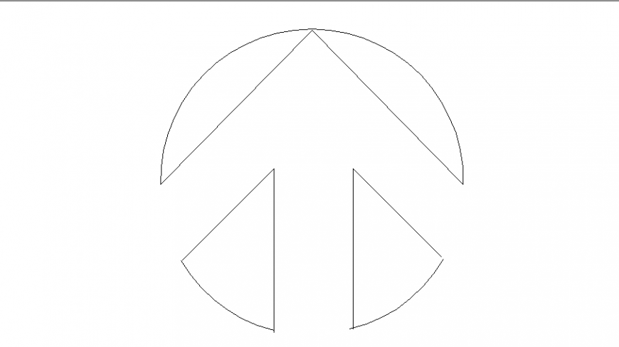 Up side arrow direction symbol block cad drawing details dwg file