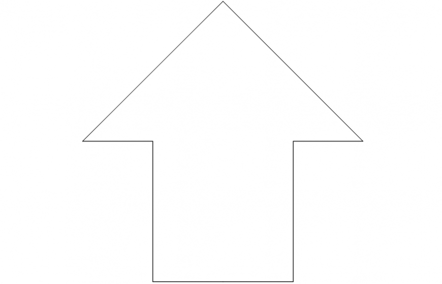 Up side showing arrow symbol block cad drawing details dwg file