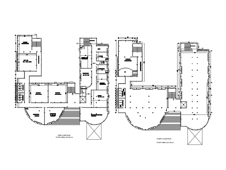 Upasana nursing school third and fourth floor layout plan details dwg file