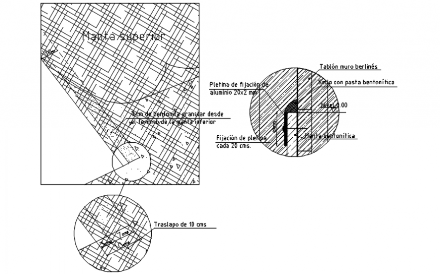 Upper blanket with transfer seal construction view in AutoCAD