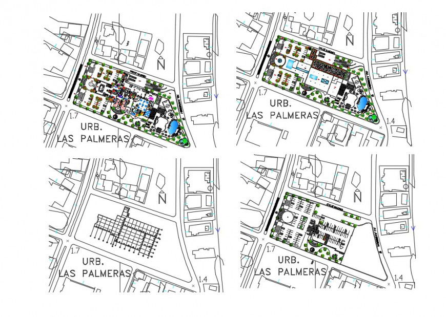 Urban area plan detail 2d view CAD block layout file in dwg format