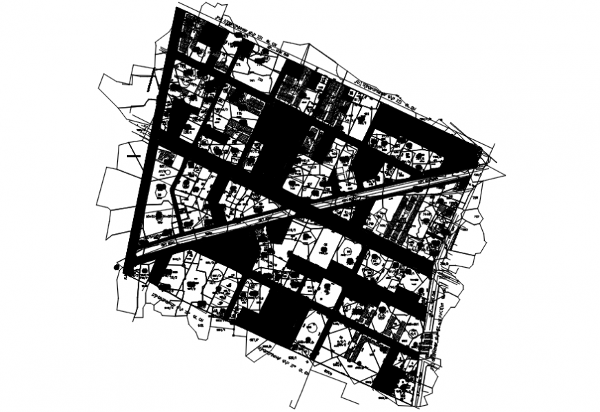 Urban area town planning and location map details dwg file