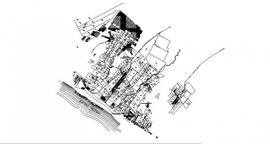 Urban city plan drawing in dwg AutoCAD file.