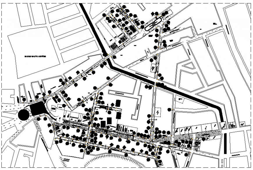 Urban design town planning and landscaping details dwg file