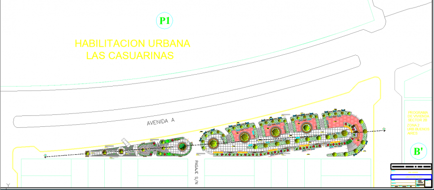 Urban detail public space detail drawing in dwg file.