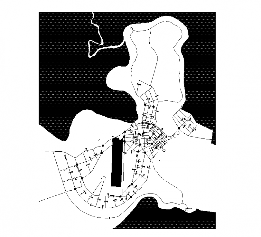 Urban development plan 2d view layout autocad file