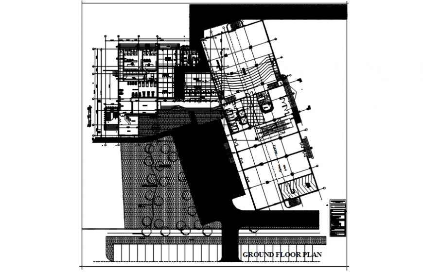 Urban health club building distribution layout plan cad drawing details dwg file