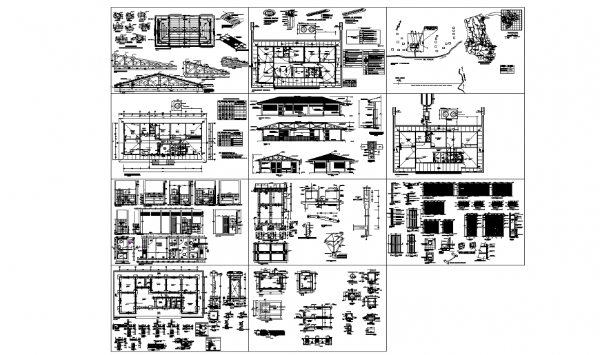 Urban health post detailed architecture project in auto-cad file