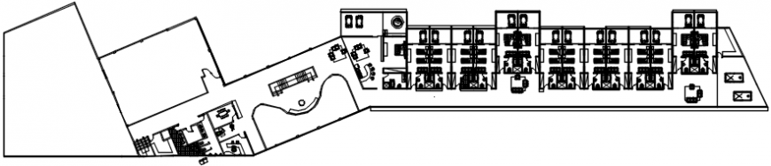 Urban hotel floor distribution plan cad drawing details dwg file
