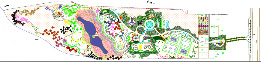Urban landscape layout plan drawing in dwg file.