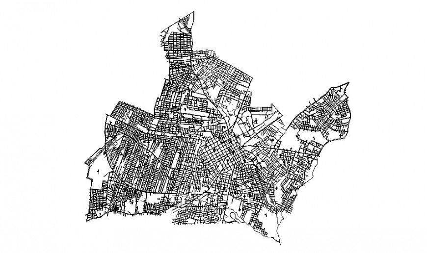 Urban map and town planning with landscaping cad drawing details dwg file