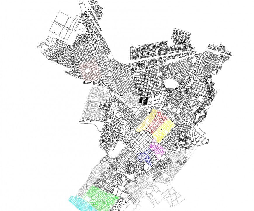 Urban map plan autocad file