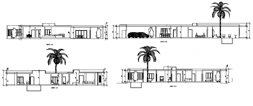 Urban modern house drawing in dwg file.