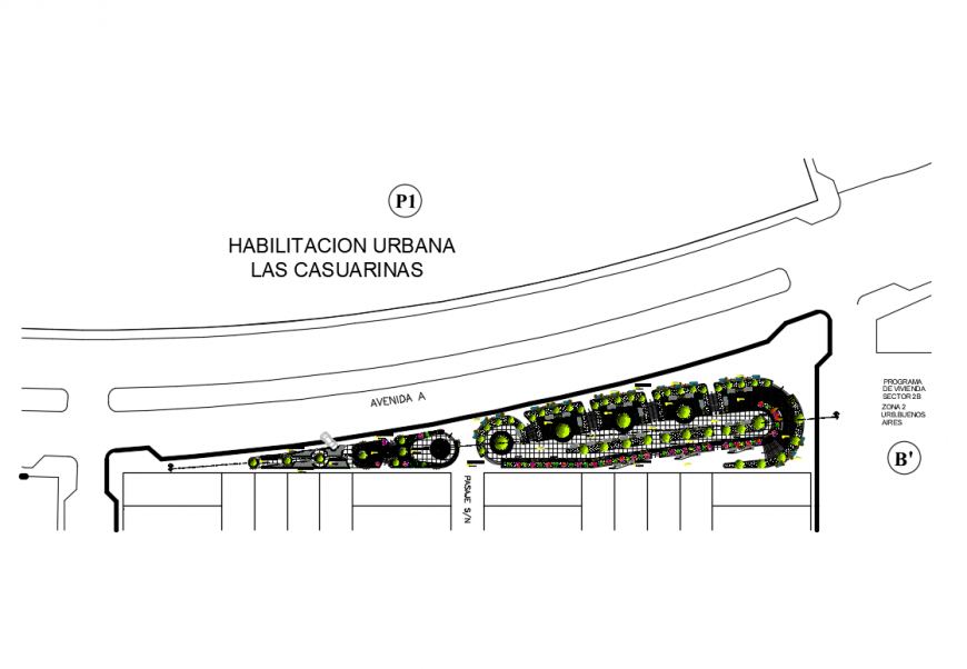 Urban park landscaping structure cad drawing details dwg file