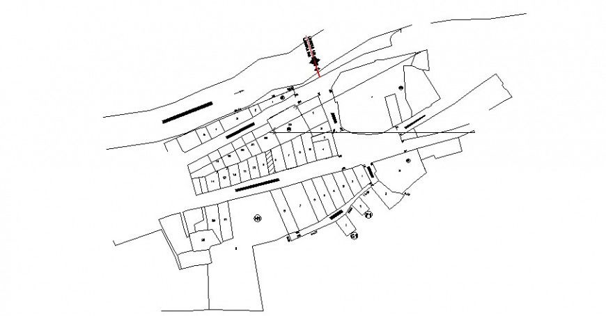 Urban plan detail drawing of restaurant and hotel in dwg file.