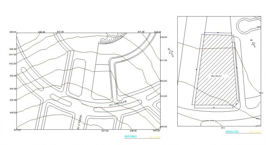 Urban planning layout map detail drawing in dwg AutoCAD file.