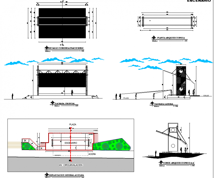 Urban project drawing for transportation in dwg file.