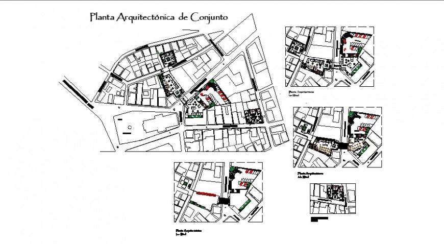 Urban public plan in auto cad software