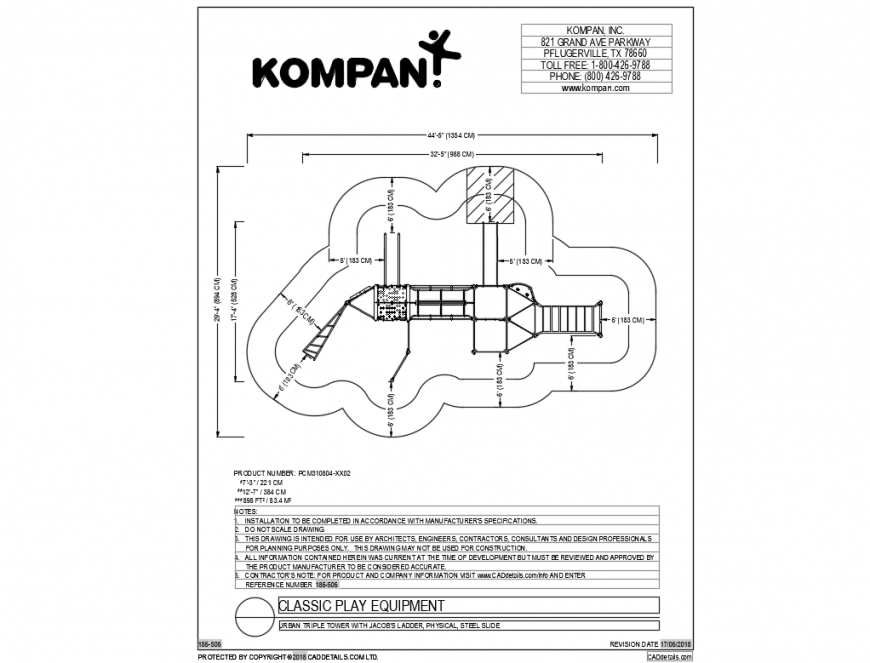 Urban tipple tower play equipment of garden details dwg file