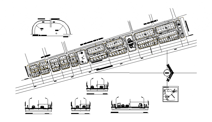 Urbanization sanagustinoru plan and section detail autocad file