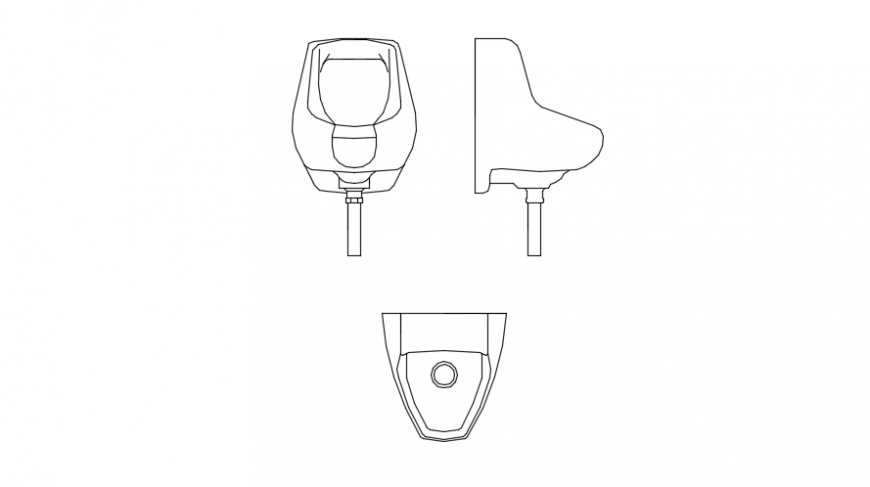 Urinal sectioanl elevation details