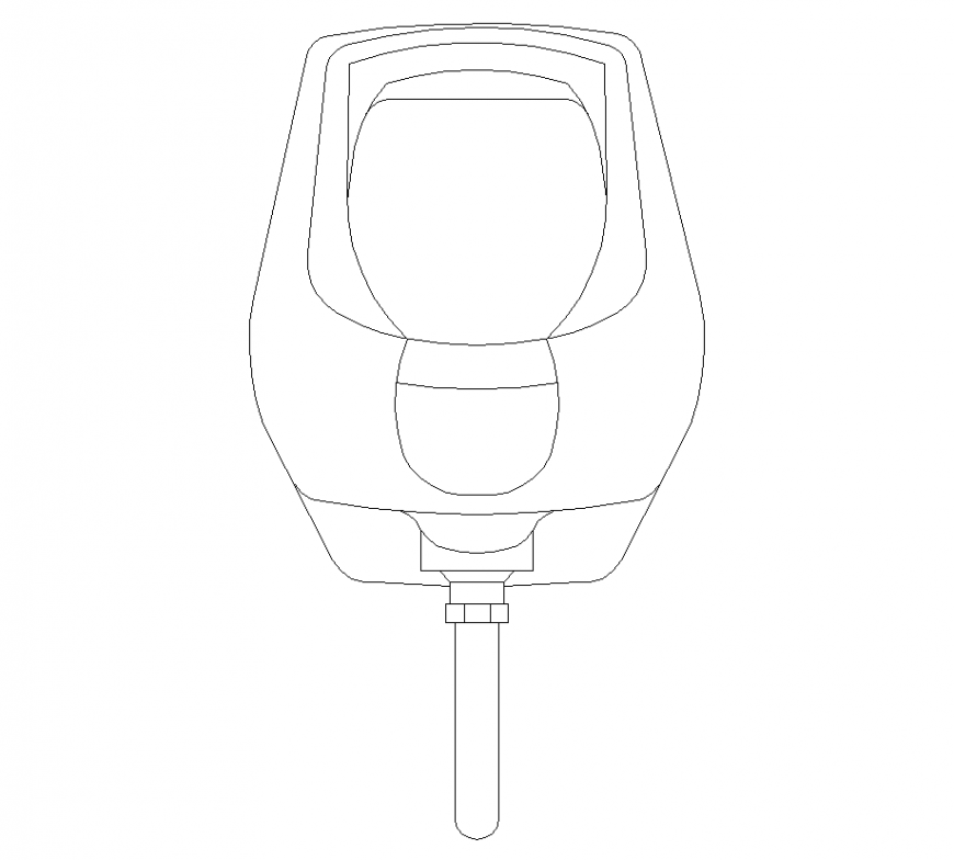 Urinal design with its elevation for sanitary block dwg file