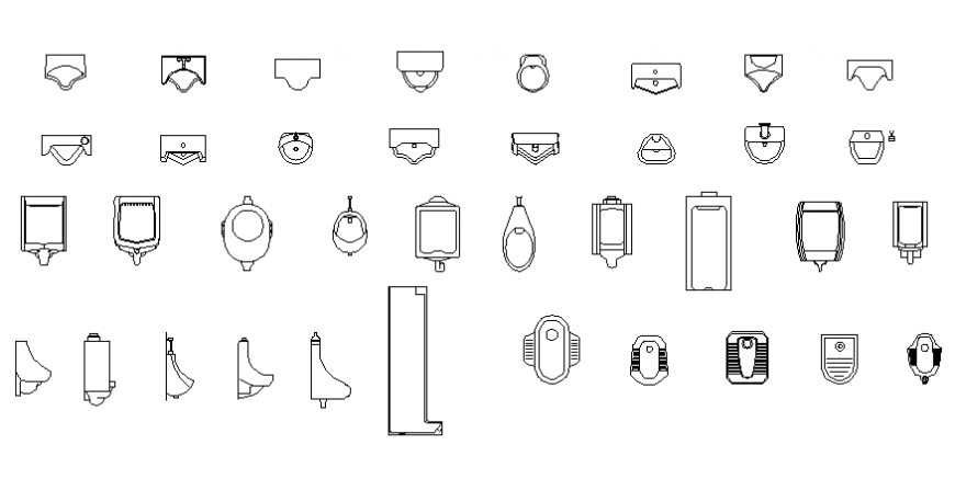 Urinal plan detail autocad file